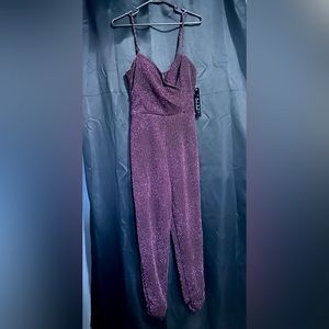 Trixxi jumper. Purple lurex knit jumpsuit